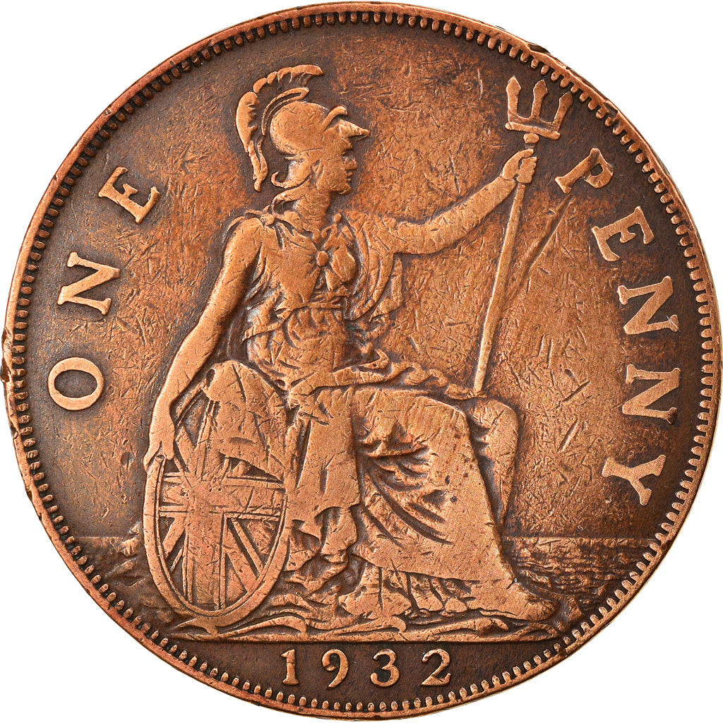 Coin, Great Britain, George V, Penny, 1932, VF(30-35), Bronze, KM:838