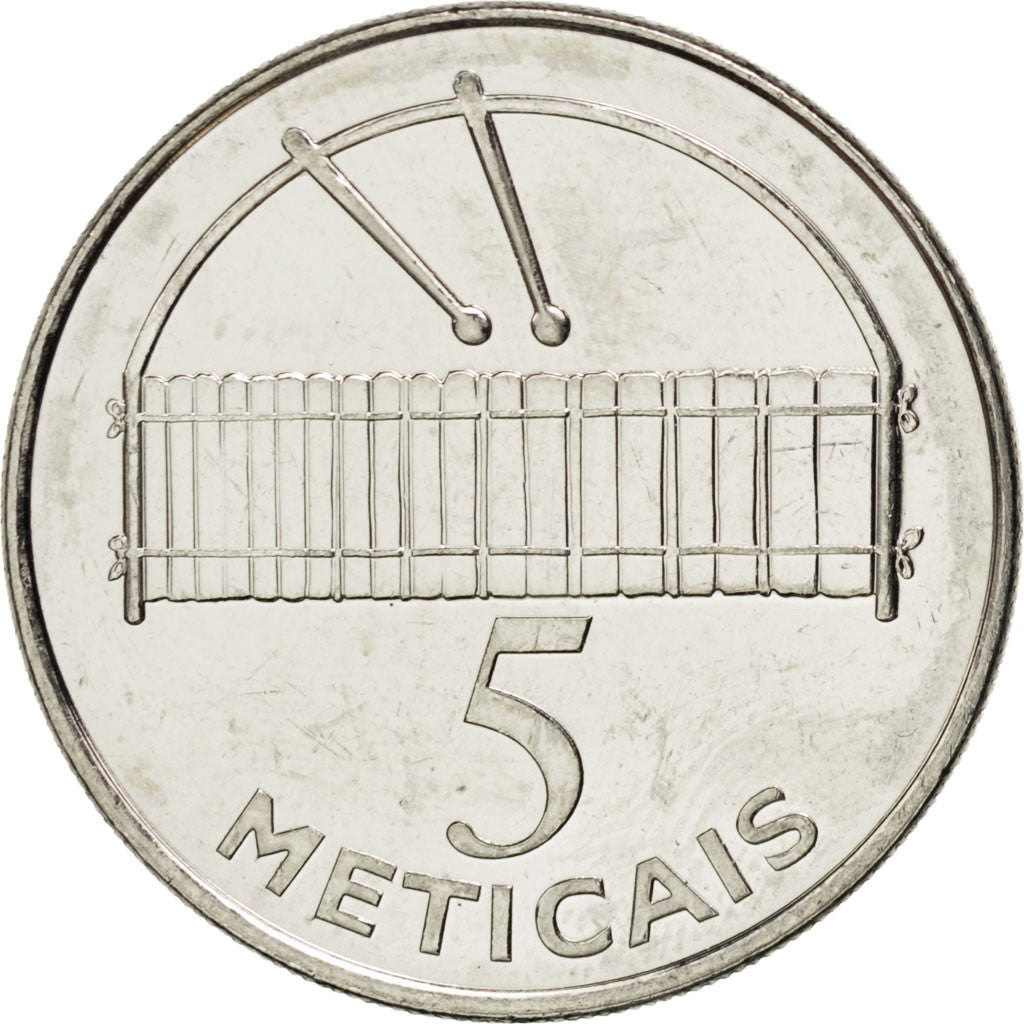 Monnaie, Mozambique, 5 Meticais, 2006, SPL, Nickel plated steel, KM:139