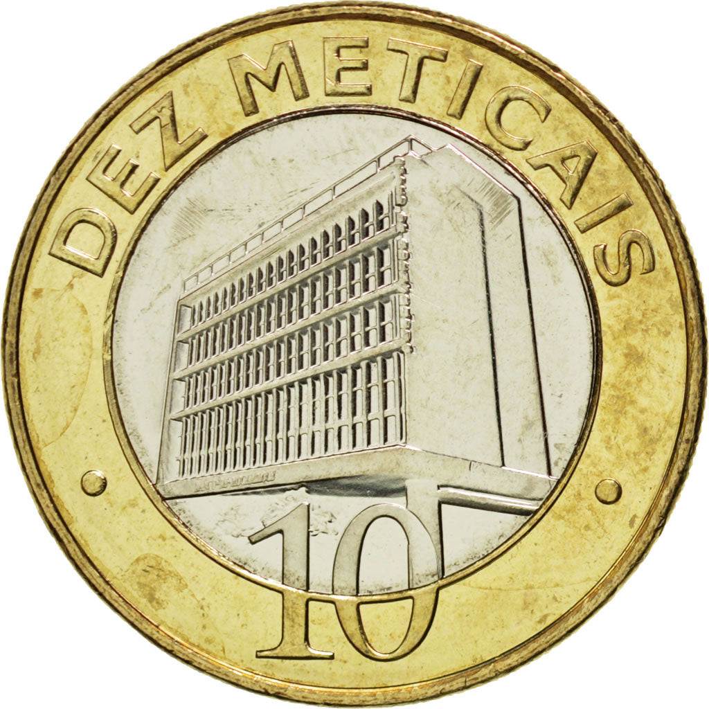 Coin, Mozambique, 10 Meticais, 2006, MS(63), Bi-Metallic, KM:140
