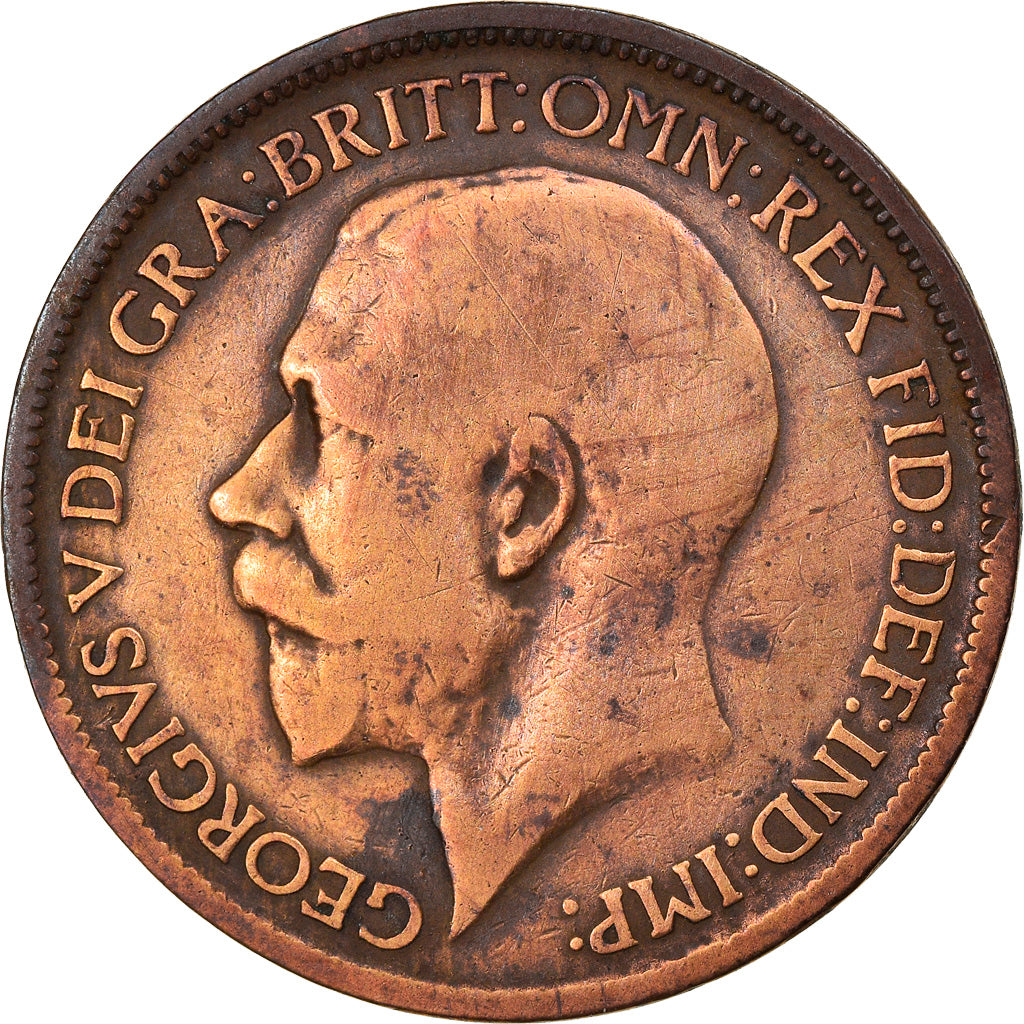 Münze, Großbritannien, George V, 1/2 Penny, 1921, S+, Bronze, KM:809