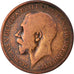 Moneda, Gran Bretaña, George V, 1/2 Penny, 1922, BC+, Bronce, KM:809