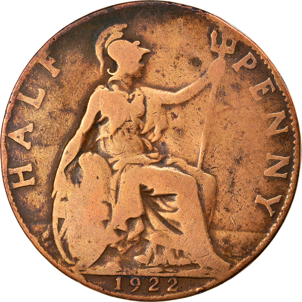 Münze, Großbritannien, George V, 1/2 Penny, 1922, S, Bronze, KM:809