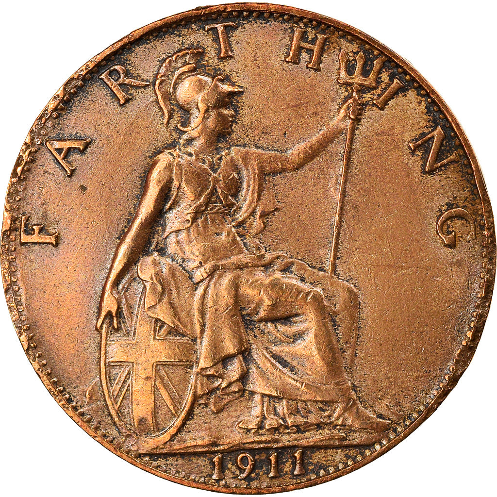 Coin, Great Britain, George V, Farthing, 1911, EF(40-45), Bronze, KM:808.1