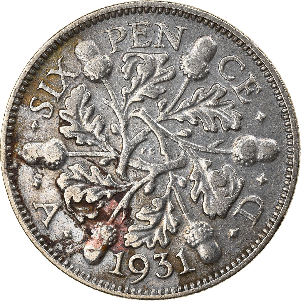 Moneta, Gran Bretagna, George V, 6 Pence, 1931, BB, Argento, KM:832
