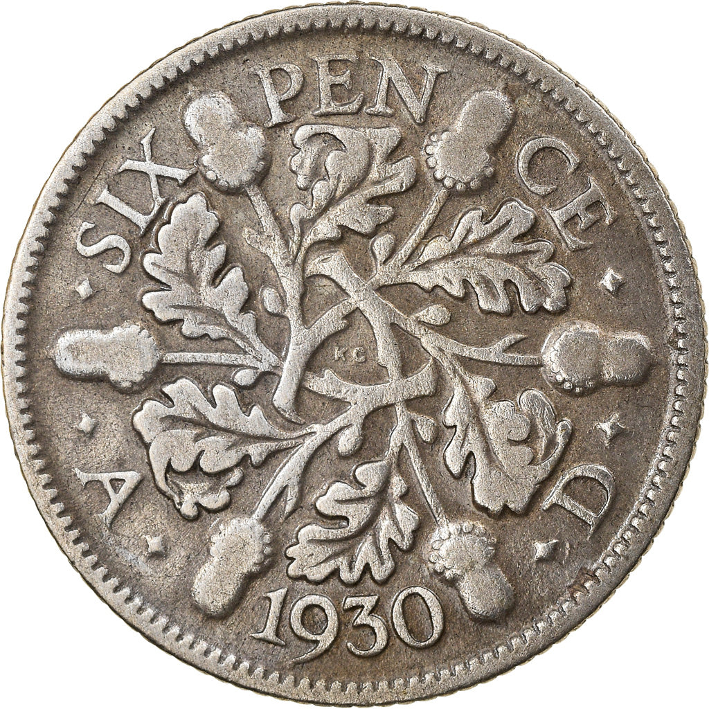 Coin, Great Britain, George V, 6 Pence, 1930, EF(40-45), Silver, KM:832