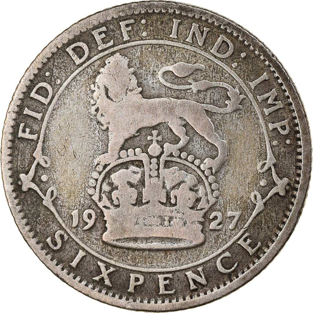 Coin, Great Britain, George V, 6 Pence, 1927, VF(30-35), Silver, KM:828