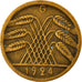 Moneda, ALEMANIA - REPÚBLICA DE WEIMAR, 5 Reichspfennig, 1924, Karlsruhe, MBC