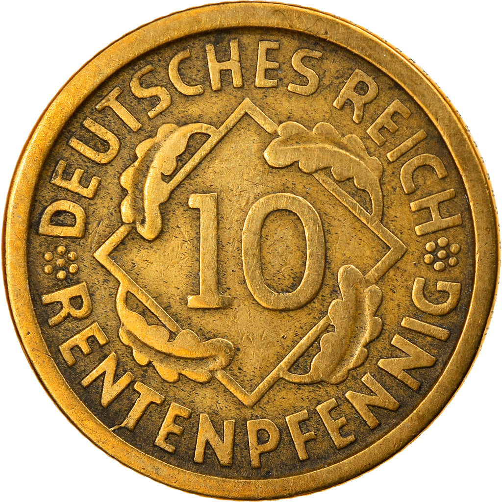 Coin, GERMANY, WEIMAR REPUBLIC, 10 Rentenpfennig, 1923, Munich, EF(40-45)