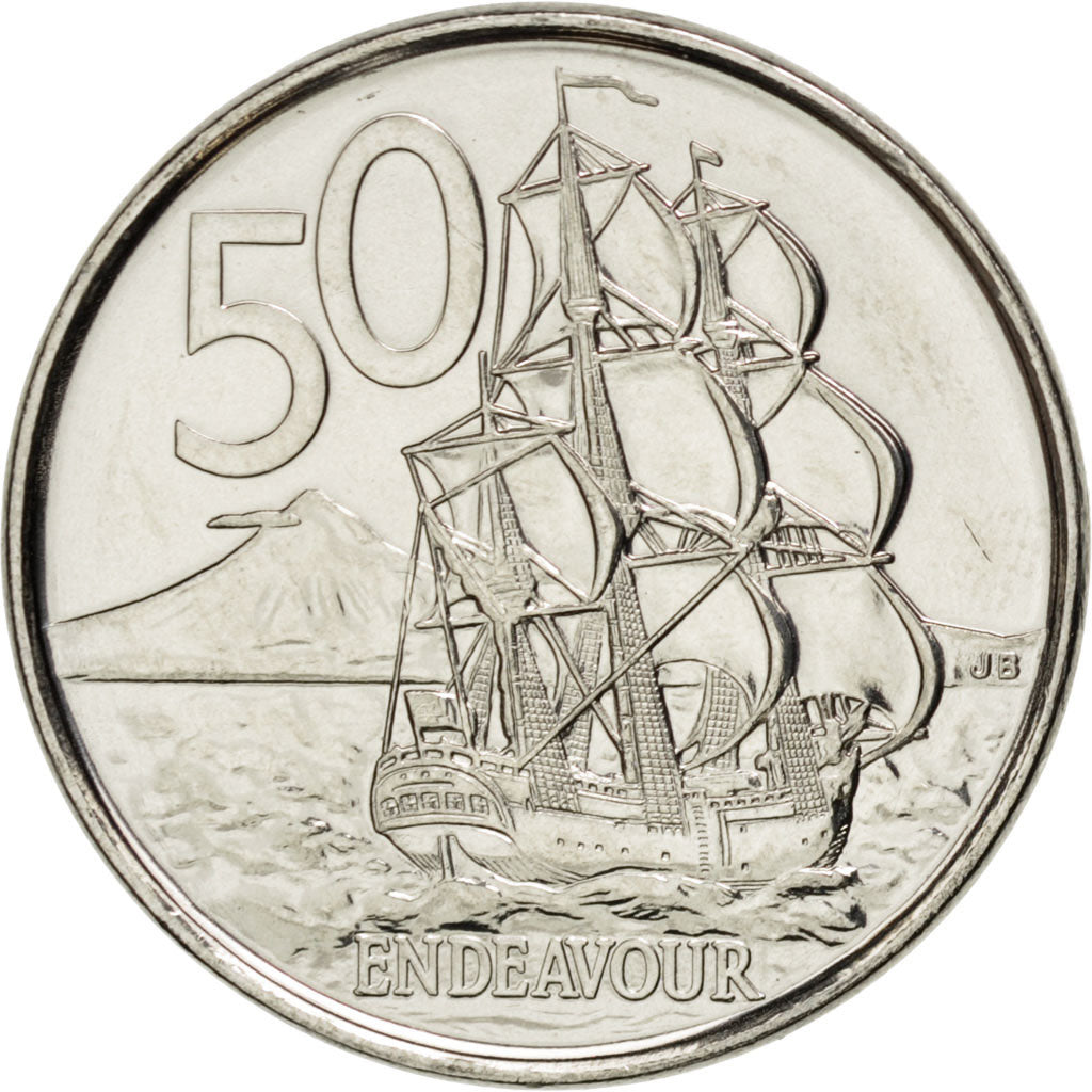 Coin, New Zealand, Elizabeth II, 50 Cents, 2006, MS(63), Nickel plated steel