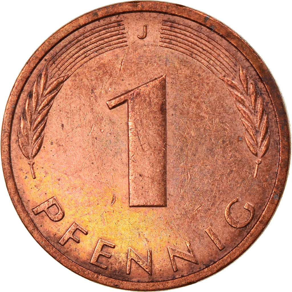 Coin, GERMANY - FEDERAL REPUBLIC, Pfennig, 1986, Hambourg, EF(40-45), Copper