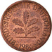 Coin, GERMANY - FEDERAL REPUBLIC, Pfennig, 1986, Karlsruhe, EF(40-45), Copper