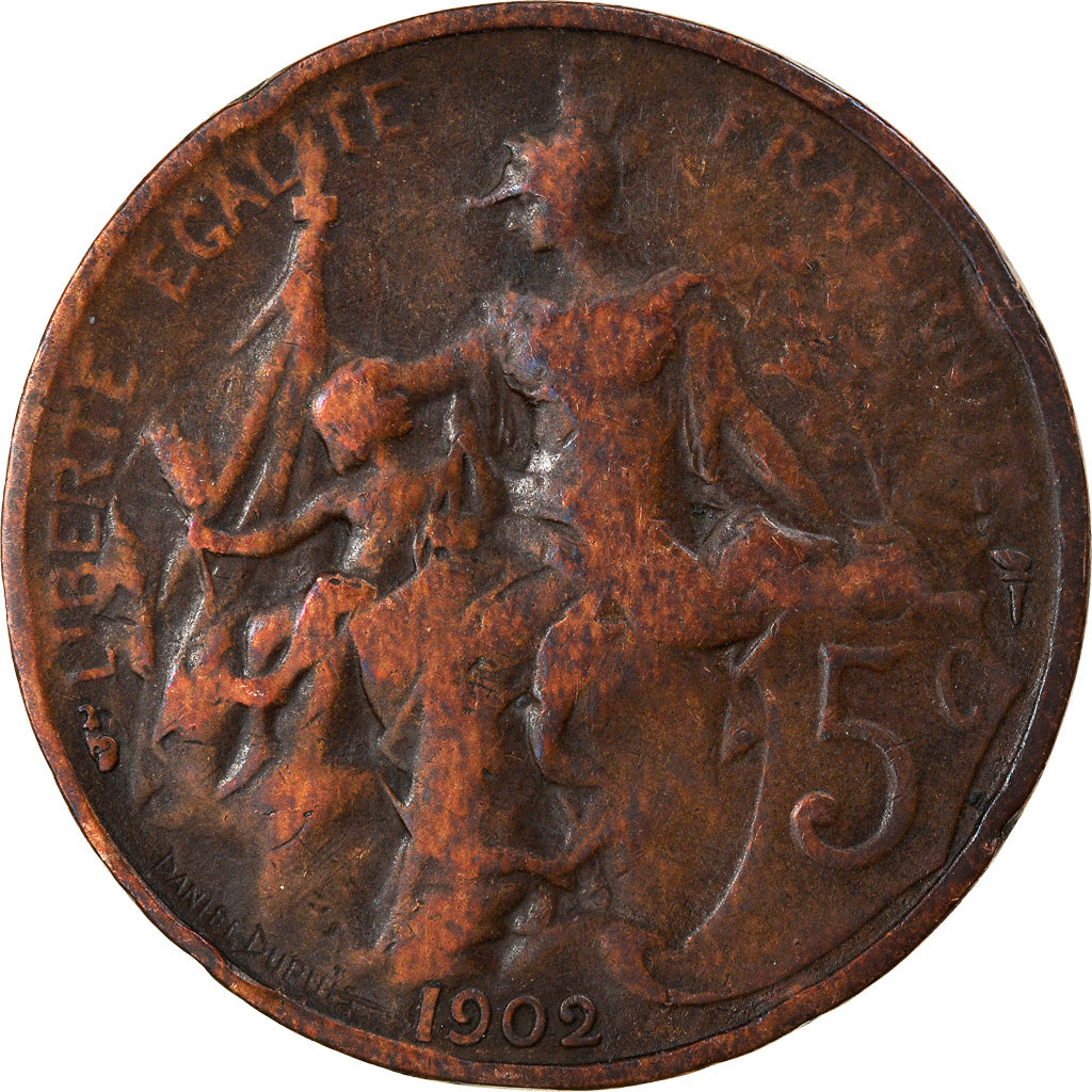 Münze, Frankreich, Dupuis, 5 Centimes, 1902, Paris, S+, Bronze, KM:842