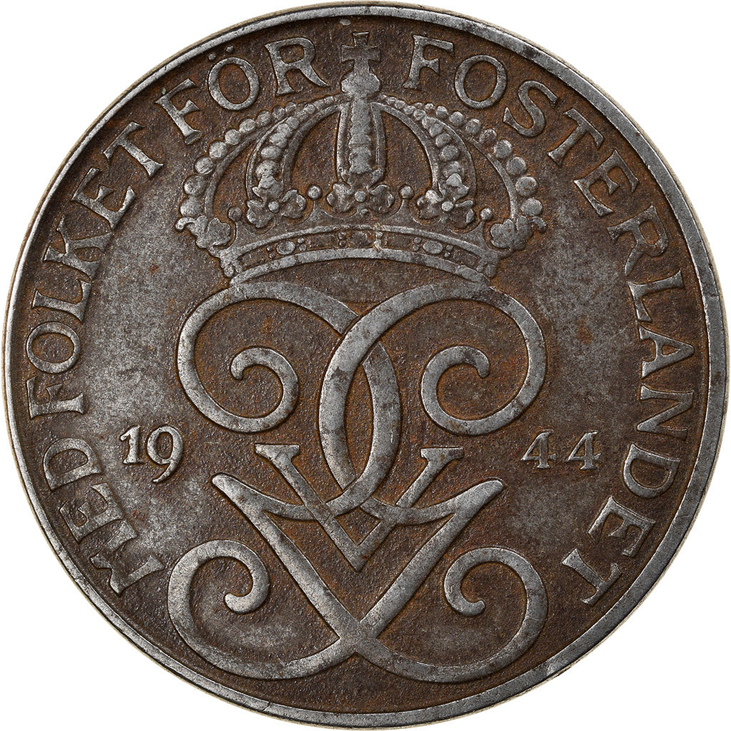 Coin, Sweden, Gustaf V, 5 Öre, 1944, VF(30-35), Iron, KM:812