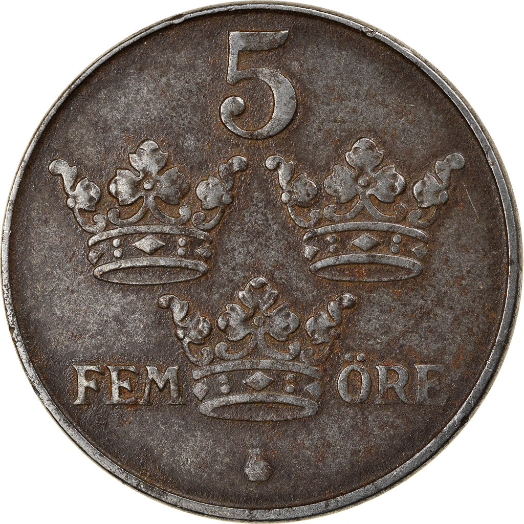 Coin, Sweden, Gustaf V, 5 Öre, 1944, VF(30-35), Iron, KM:812
