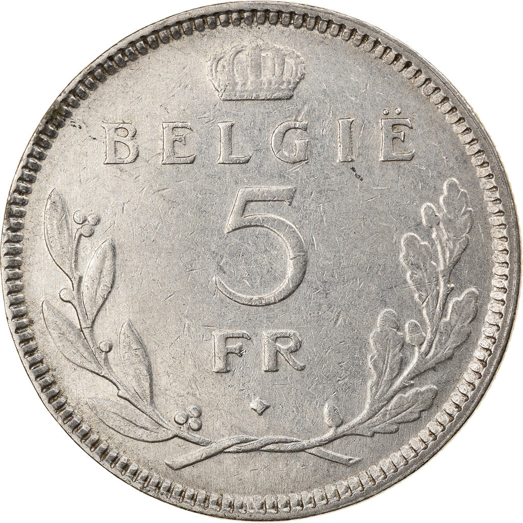 Coin, Belgium, Leopold III, 5 Francs, 5 Frank, 1936, EF(40-45), Nickel, KM:109.1