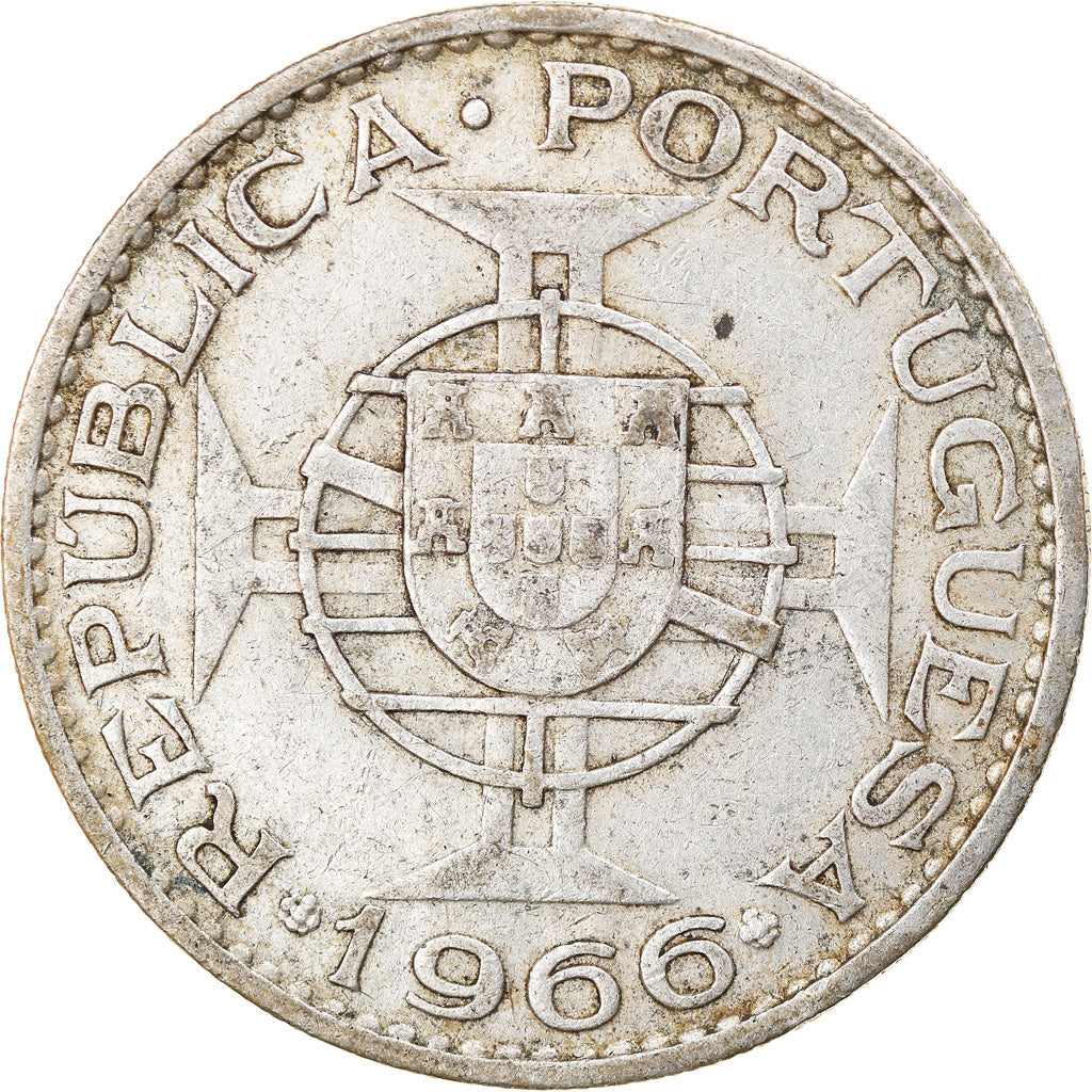 Coin, Mozambique, 20 Escudos, 1966, EF(40-45), Silver, KM:80a