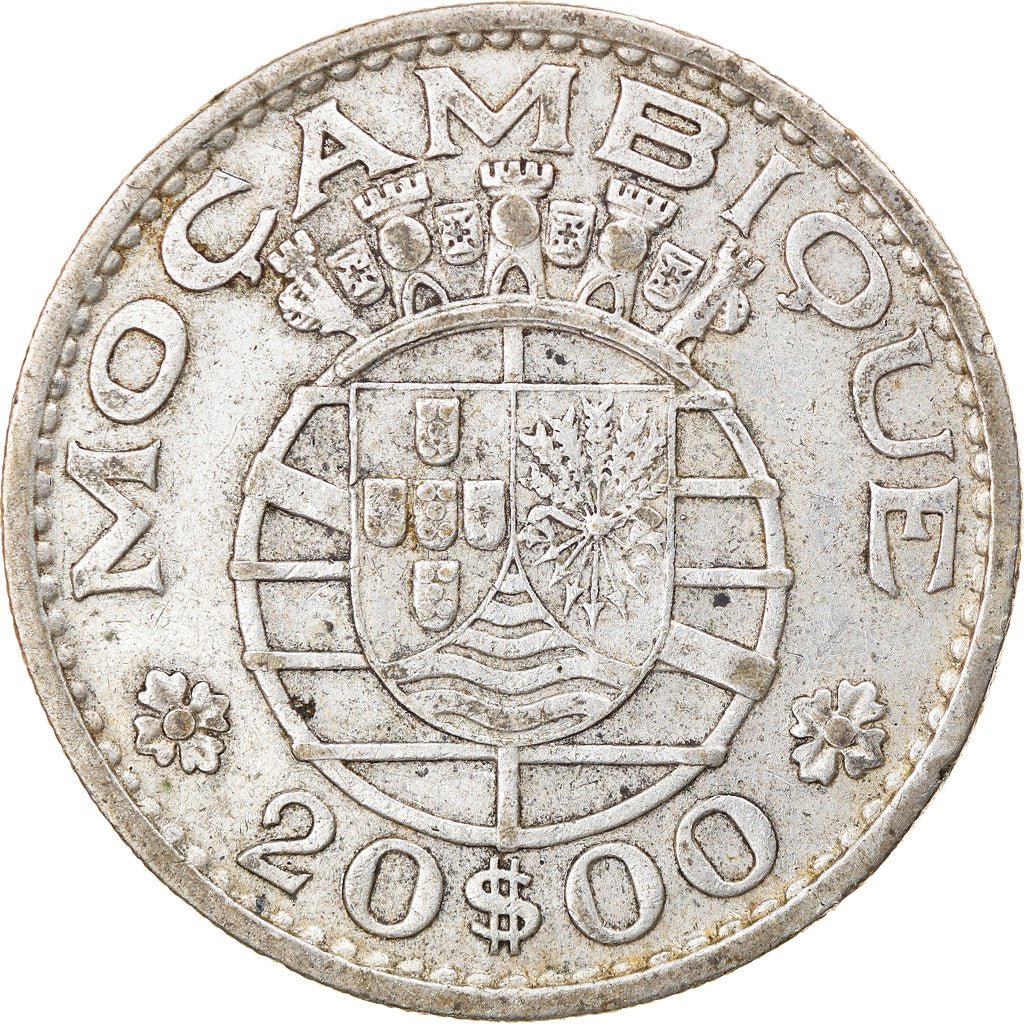 Coin, Mozambique, 20 Escudos, 1966, EF(40-45), Silver, KM:80a