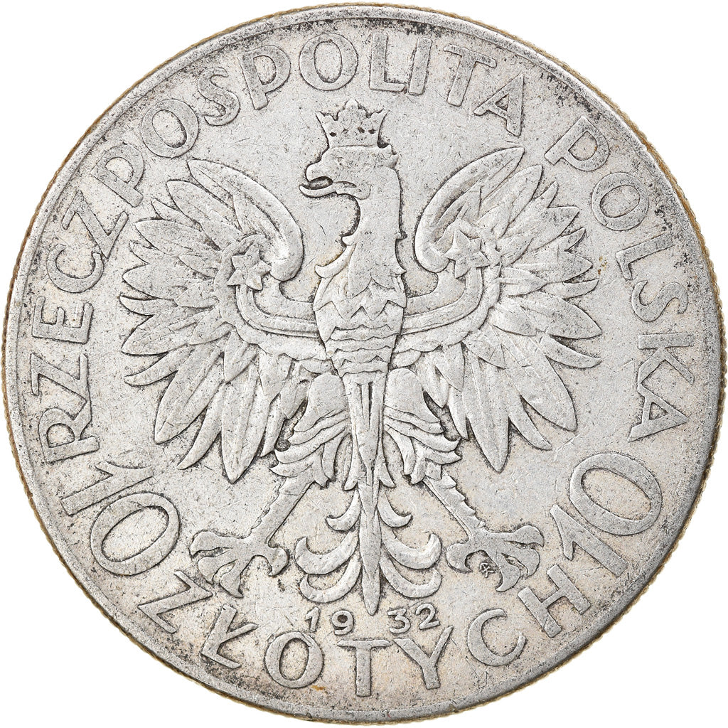 Coin, Poland, 10 Zlotych, 1932, Warsaw, EF(40-45), Silver, KM:22