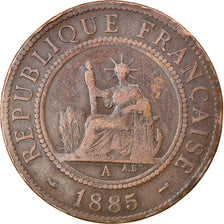Moeda, INDOCHINA FRANCESA, Cent, 1885, Paris, EF(40-45), Bronze, KM:1