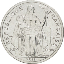 Coin, New Caledonia, 2 Francs, 2011, MS(63), Aluminum, KM:14