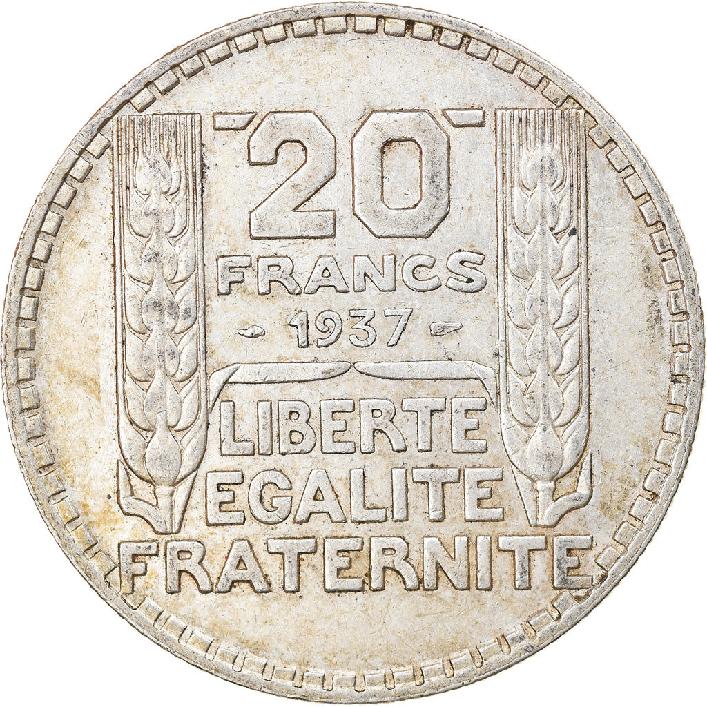 Munten, Frankrijk, Turin, 20 Francs, 1937, Paris, ZF+, Zilver, KM:879