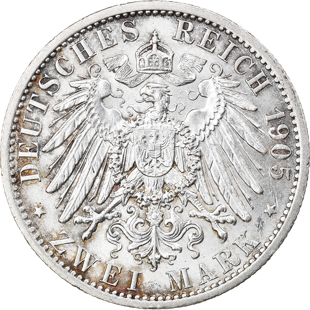 Coin, German States, PRUSSIA, Wilhelm II, 2 Mark, 1905, Berlin, AU(50-53)