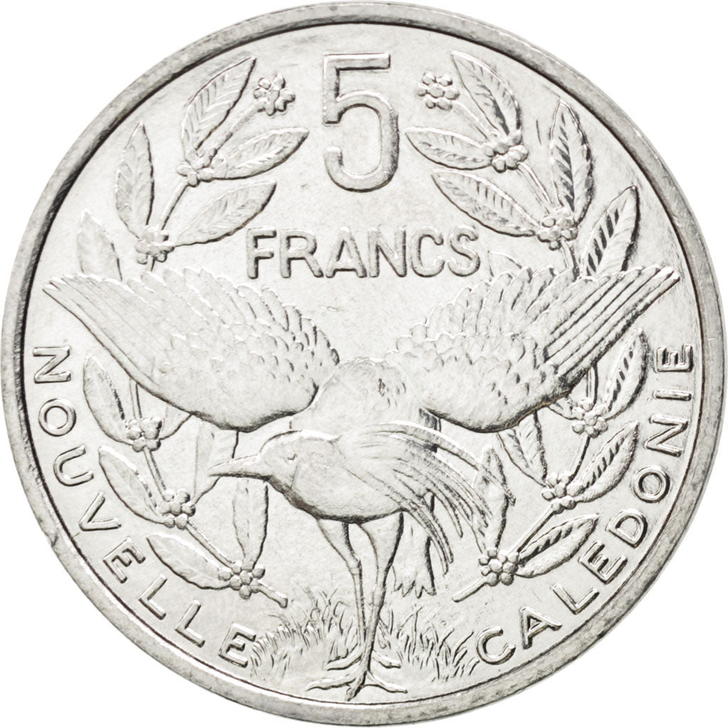 NEW CALEDONIA, 5 Francs, 2010, Paris, KM #16, MS(63), Aluminum, 31, 3.80