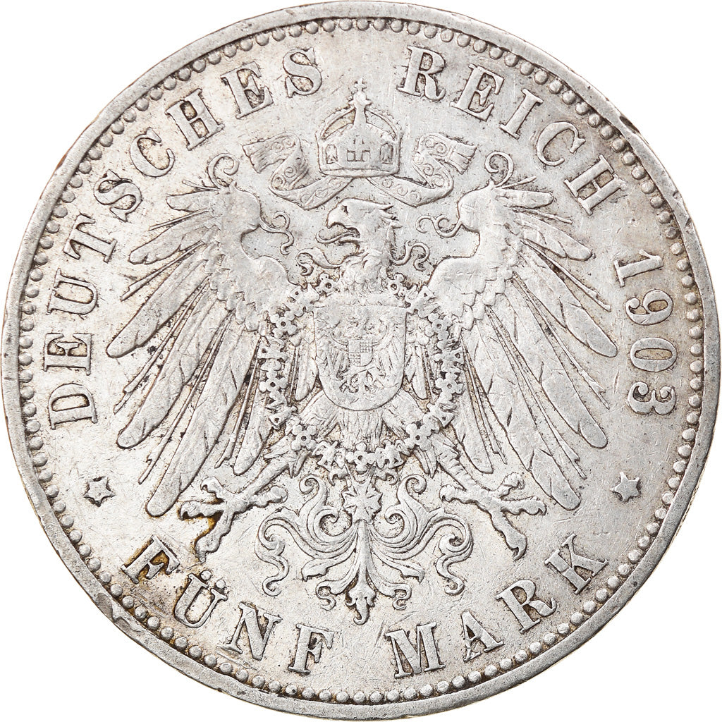 Coin, GERMANY - EMPIRE, Wilhelm II, 5 Mark, 1903, Berlin, AU(50-53), Silver