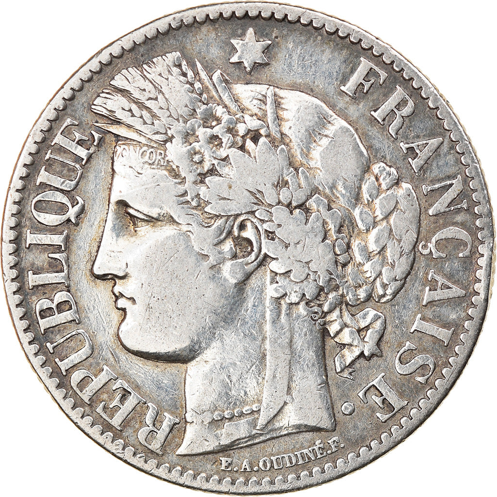 Moneda, Francia, Cérès, 2 Francs, 1881, Paris, MBC, Plata, KM:817.1