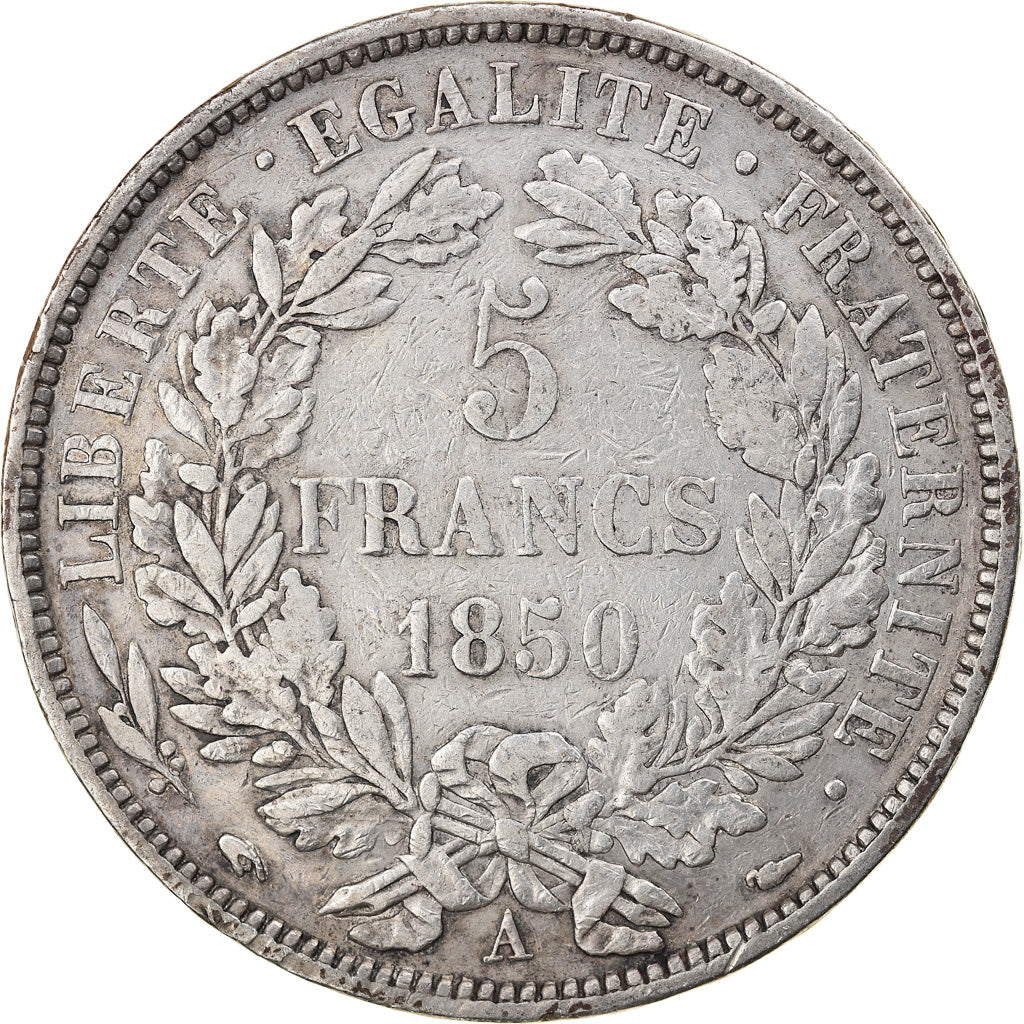 Coin, France, Cérès, 5 Francs, 1850, Paris, EF(40-45), Silver, KM:761.1
