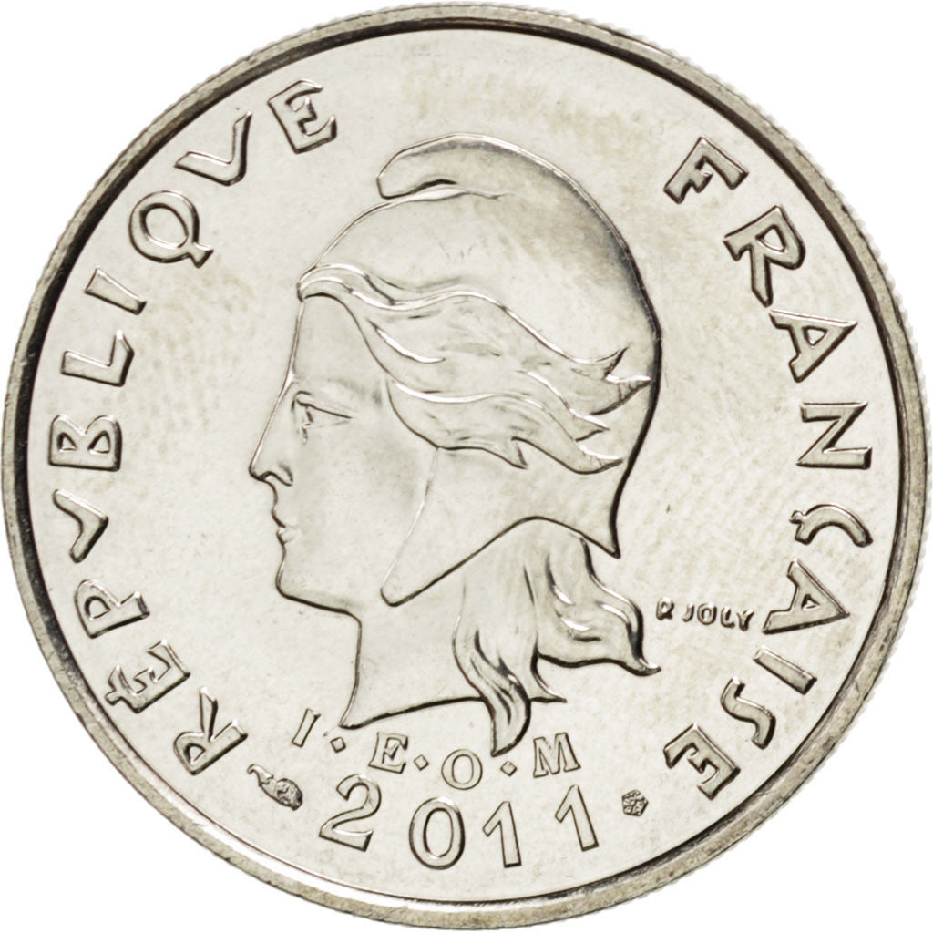 NEW CALEDONIA, 10 Francs, 2011, Paris, KM #11a, MS(63), Copper-Nickel, 24, 6.00