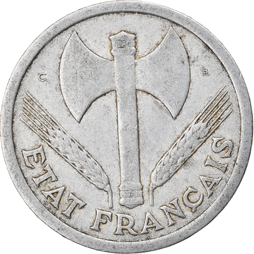 Coin, France, Bazor, 2 Francs, 1944, Castelsarrasin, VF(30-35), Aluminum