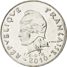 NEW CALEDONIA, 20 Francs, 2010, Paris, KM #12a, MS(63), Copper-Nickel, 28.5,...