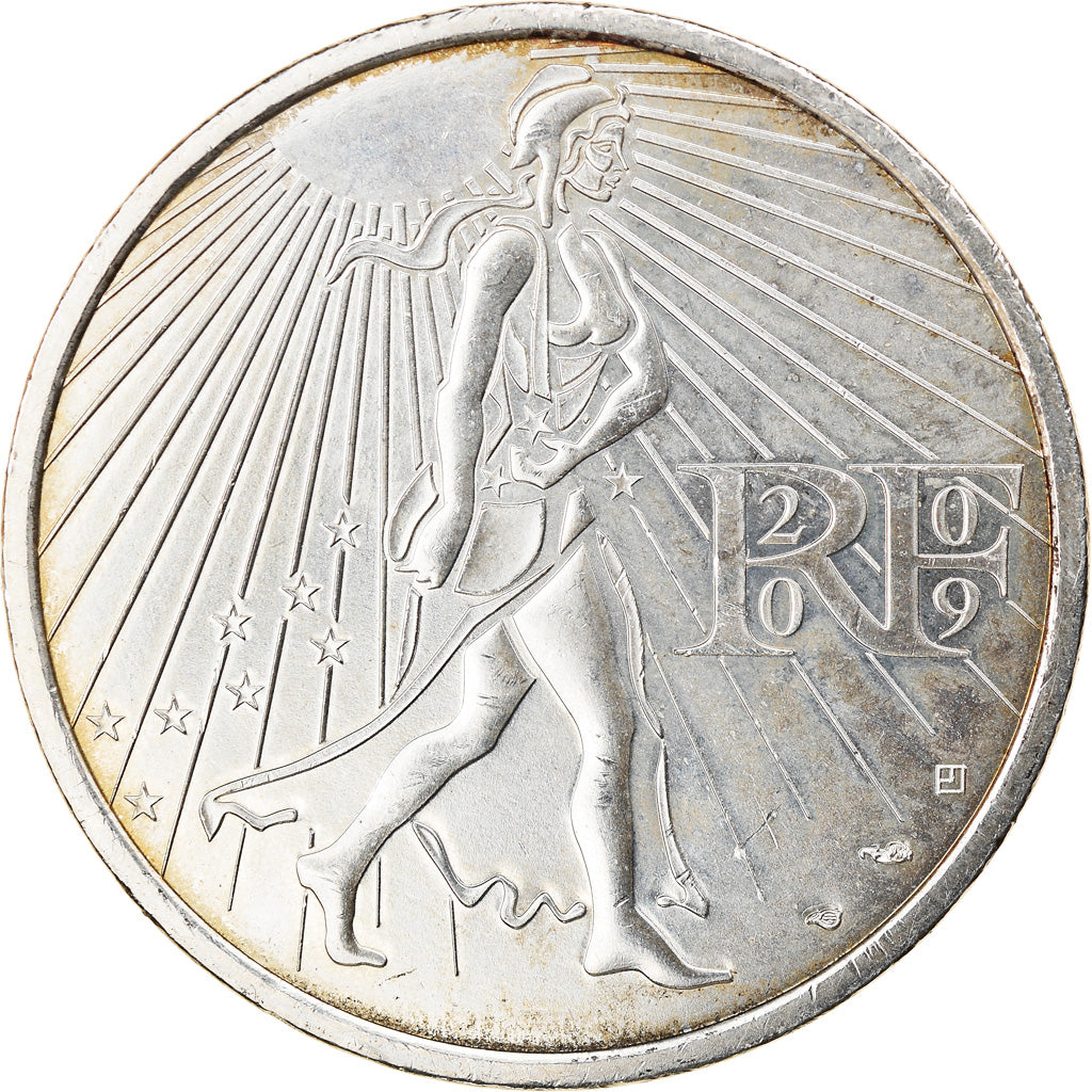 França, 25 Euro, Semeuse, 2009, AU(50-53), Prata, Gadoury:EU338, KM:1581