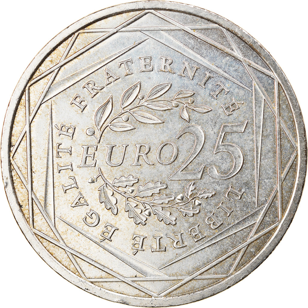 França, 25 Euro, Semeuse, 2009, AU(50-53), Prata, Gadoury:EU338, KM:1581