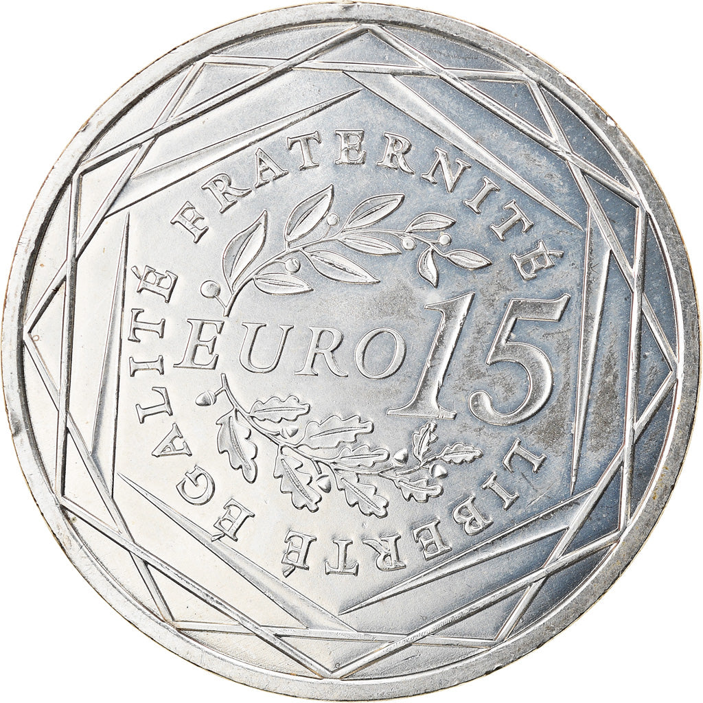 Francia, 15 Euro, Semeuse, 2008, MBC+, Plata, Gadoury:EU288, KM:1535