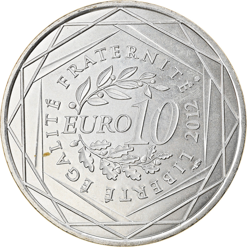 France, 10 Euro, Midi-Pyrénées, 2012, Paris, AU(55-58), Silver, Gadoury:EU514