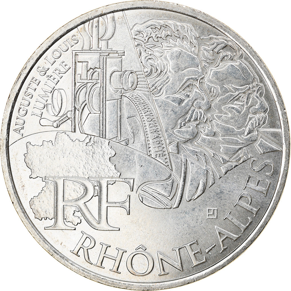Frankrijk, 10 Euro, Rhône Alpes, 2012, Paris, PR, Zilver, Gadoury:EU514