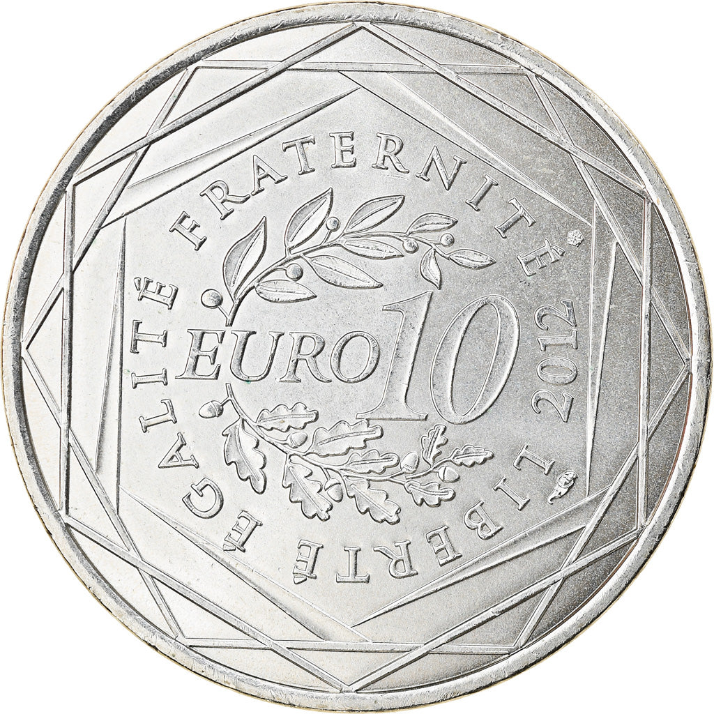 Frankrijk, 10 Euro, Rhône Alpes, 2012, Paris, PR, Zilver, Gadoury:EU514