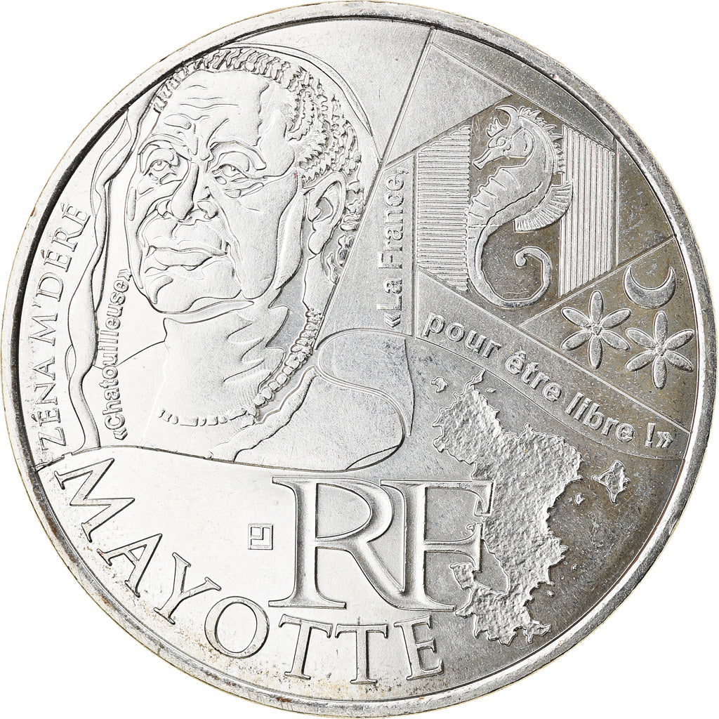 Frankreich, 10 Euro, Mayotte, 2012, Paris, VZ, Silber, Gadoury:EU514, KM:1862