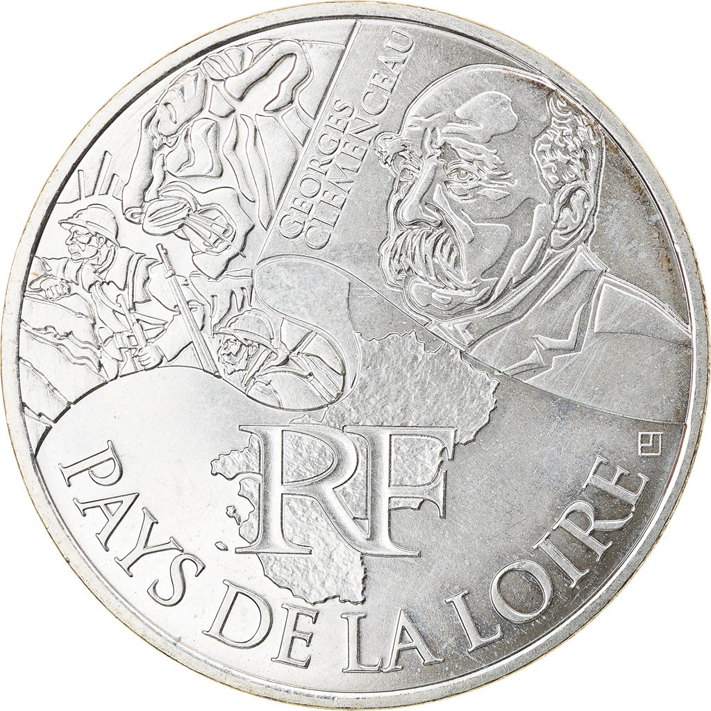 Francia, 10 Euro, Pays de la Loire, 2012, Paris, EBC, Plata, Gadoury:EU514