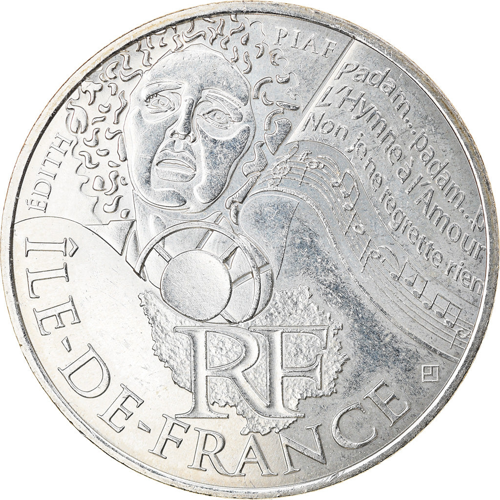 França, 10 Euro, Ile de France, 2012, Paris, AU(55-58), Prata, Gadoury:EU514
