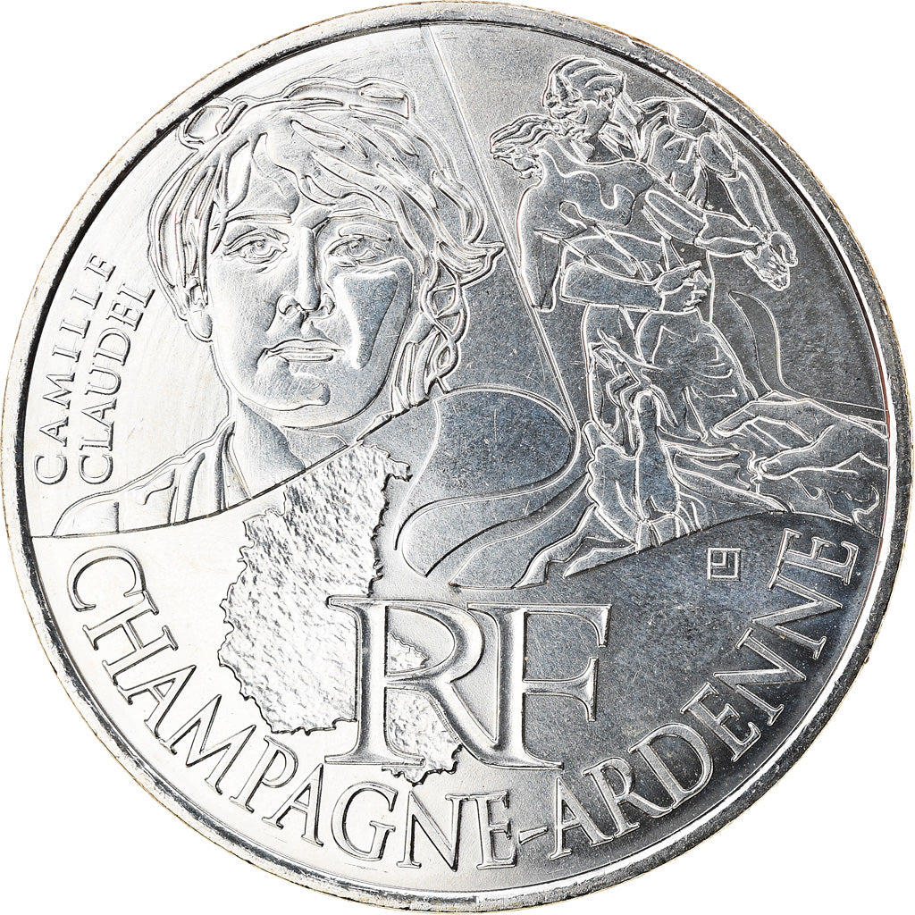 Francia, 10 Euro, Champagne-Ardenne, 2012, Paris, SPL-, Argento, Gadoury:EU514