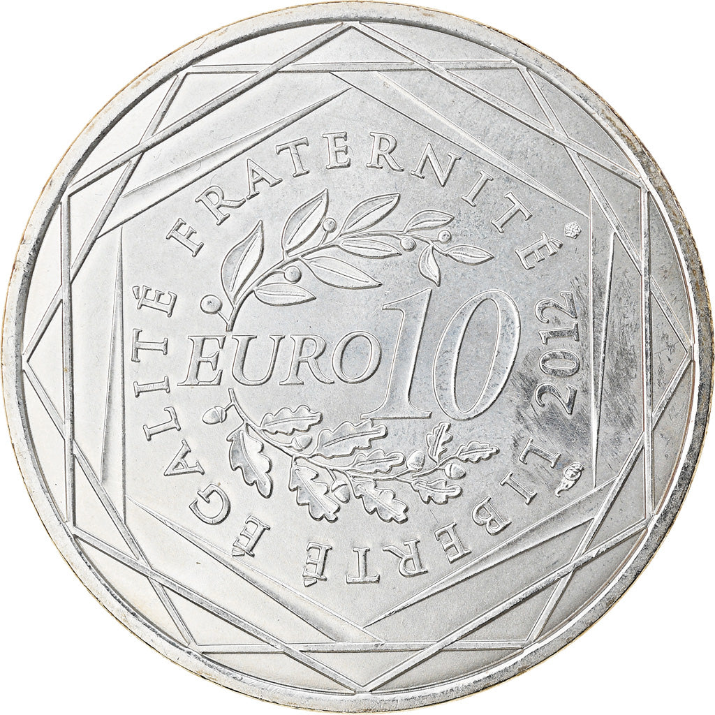 France, 10 Euro, Languedoc-Rousillon, 2012, Paris, AU(55-58), Silver