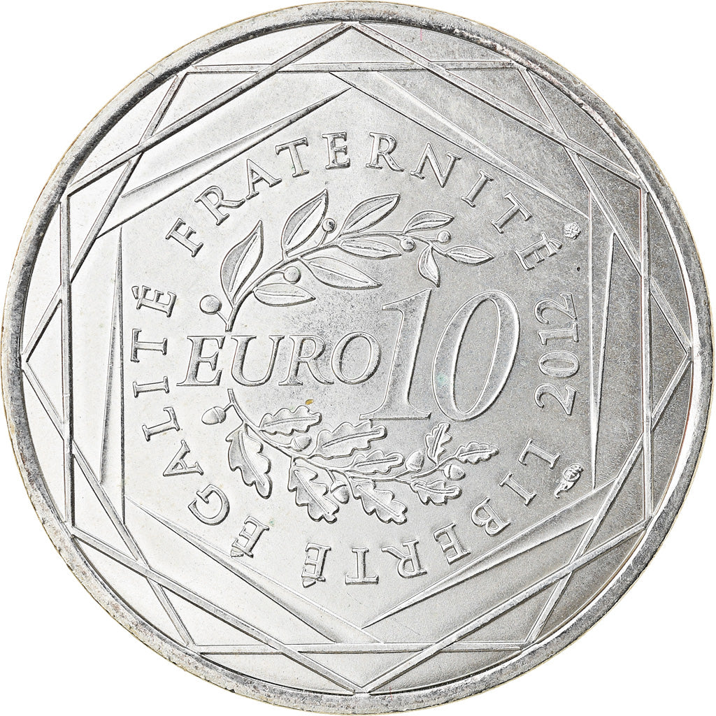 França, 10 Euro, Limousin, 2012, Paris, AU(55-58), Prata, Gadoury:EU514