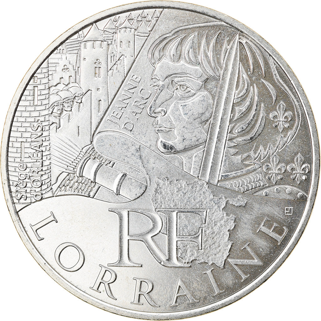 France, 10 Euro, Lorraine, 2012, Paris, AU(55-58), Silver, Gadoury:EU514