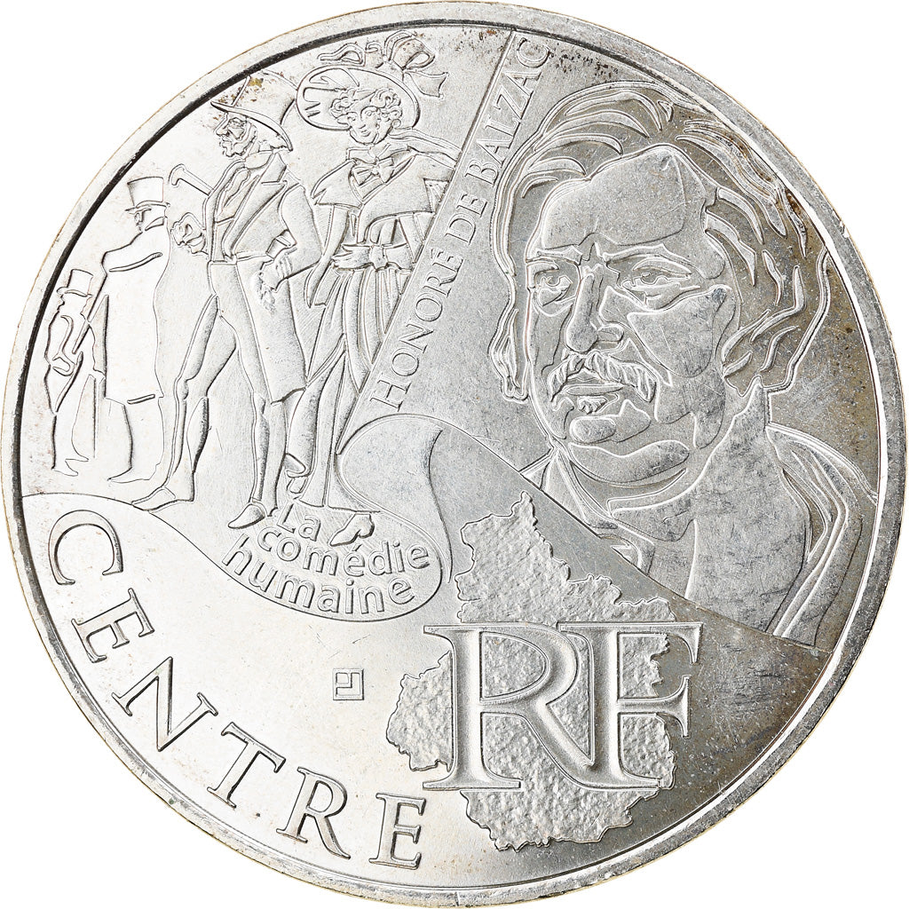 France, 10 Euro, Centre, 2012, Paris, AU(55-58), Silver, Gadoury:EU514, KM:1868