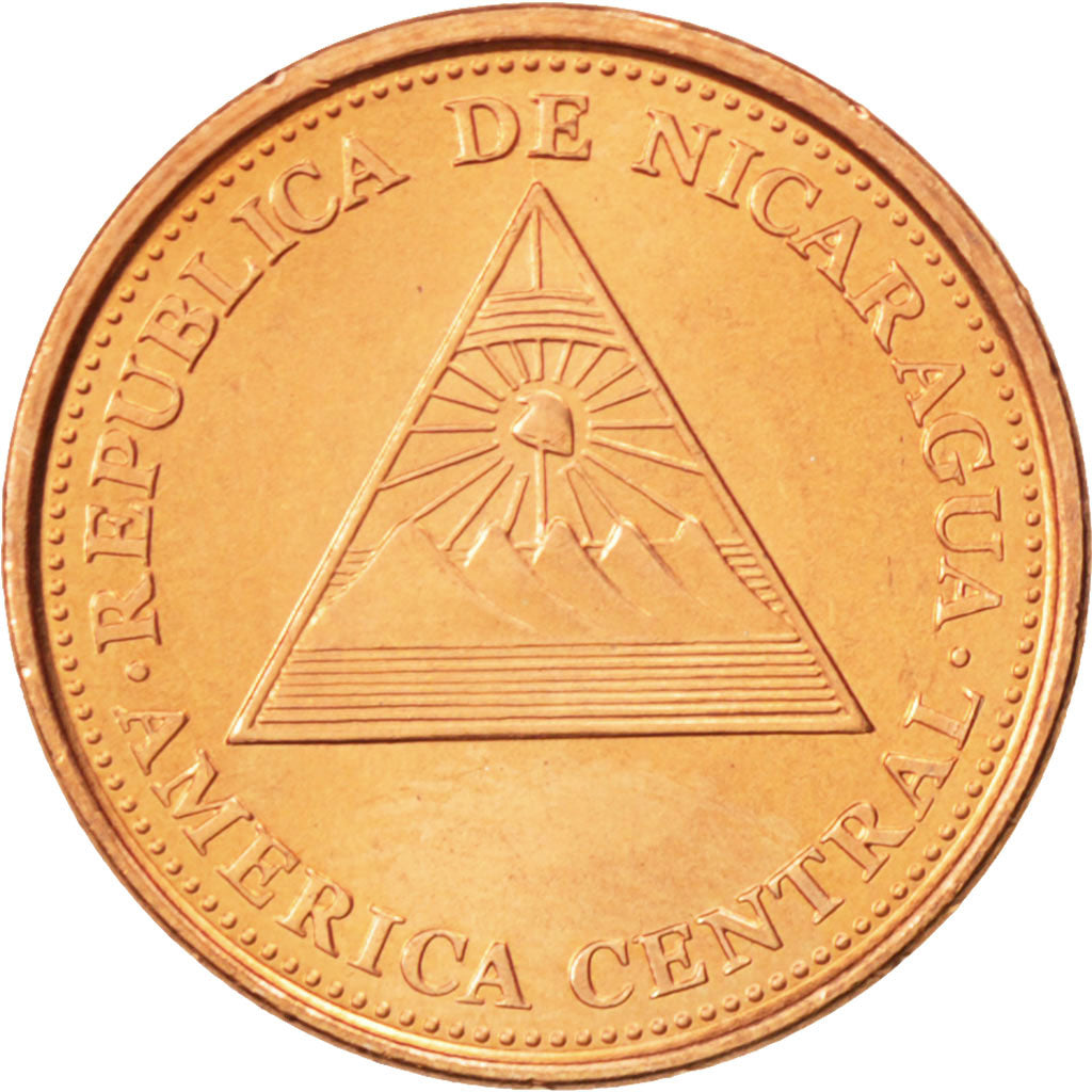 NICARAGUA, 5 Centavos, 2002, British Royal Mint, KM #97, MS(63), Copper Plated..