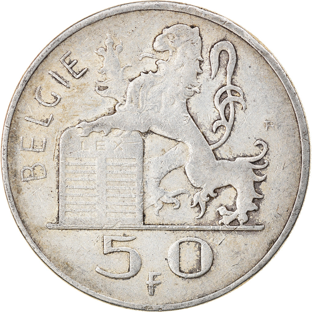 Moneta, Belgio, Régence Prince Charles, 50 Francs, 50 Frank, 1948, BB, Argento