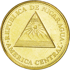 NICARAGUA, 10 Centavos, 2002, British Royal Mint, KM #98, MS(63), Brass Plated..